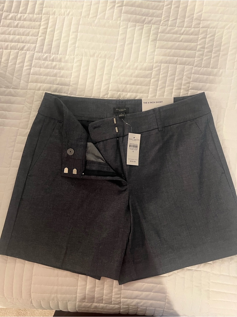 Ann Taylor Factory charcoal gray tailored bermuda shorts
